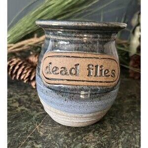 "Dead Flies" Beautifully Glazed Ceramic Studio Pottery Jar Artist Made Vintage